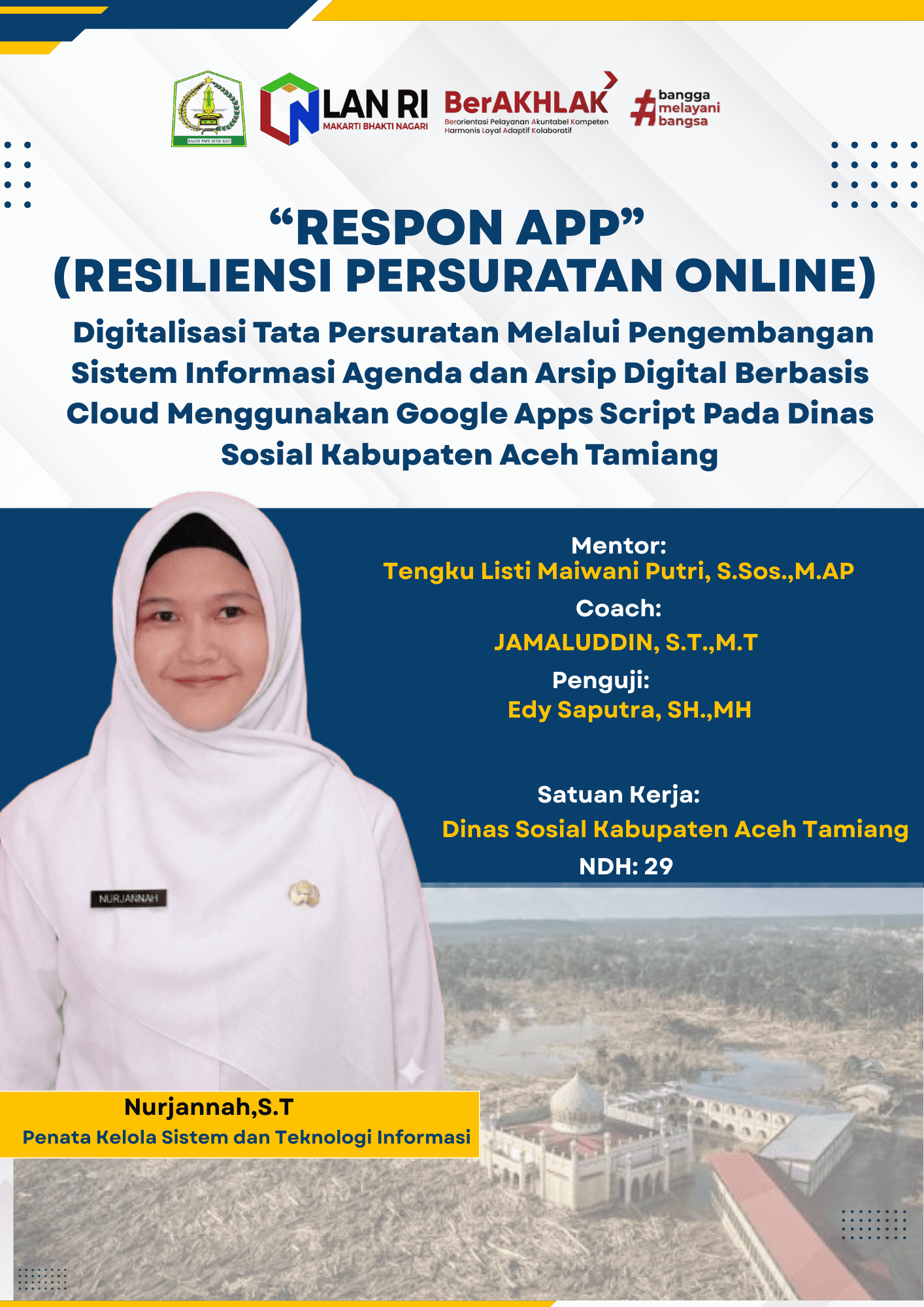 RESPON (RESILIENSI PERSURATAN ONLINE)" DIGITALISASI TATA PERSURATAN MELALUI PENGEMBANGAN SISTEM INFORMASI AGENDA DAN ARSIP DIGITAL BERBASIS CLOUD MENGGUNAKAN GOOGLE APPS SCRIPT PADA DINAS SOSIAL KABUPATEN ACEH TAMIANG