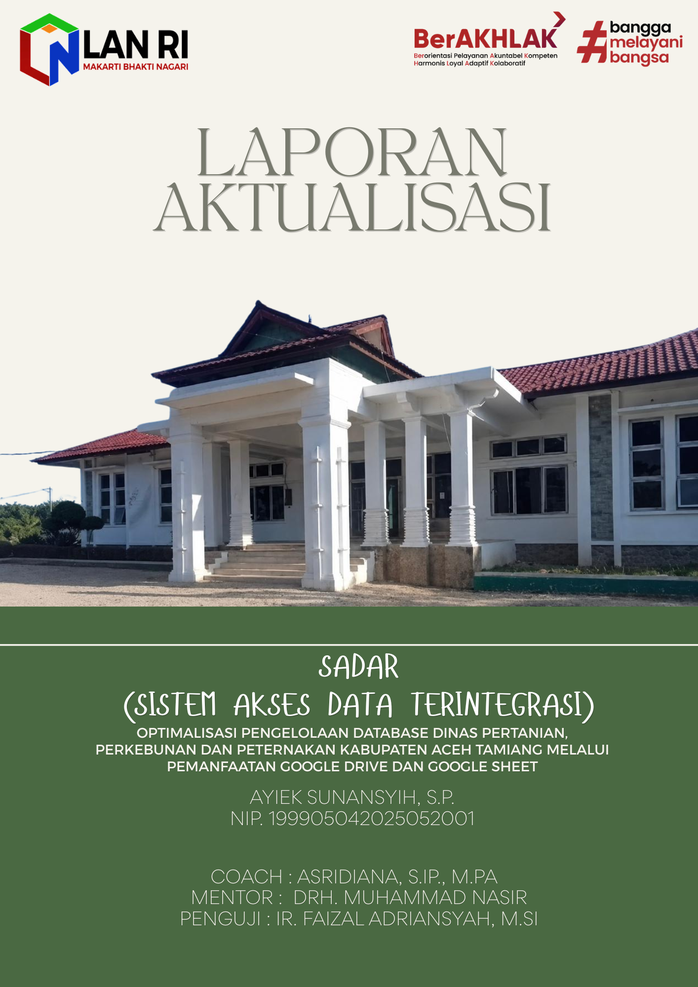Optimalisasi Pengelolaan Database Dinas Pertanian, Perkebunan dan Peternakan Kabupaten Aceh Tamiang melalui Pemanfaatan Google Drive dan Goole Sheet